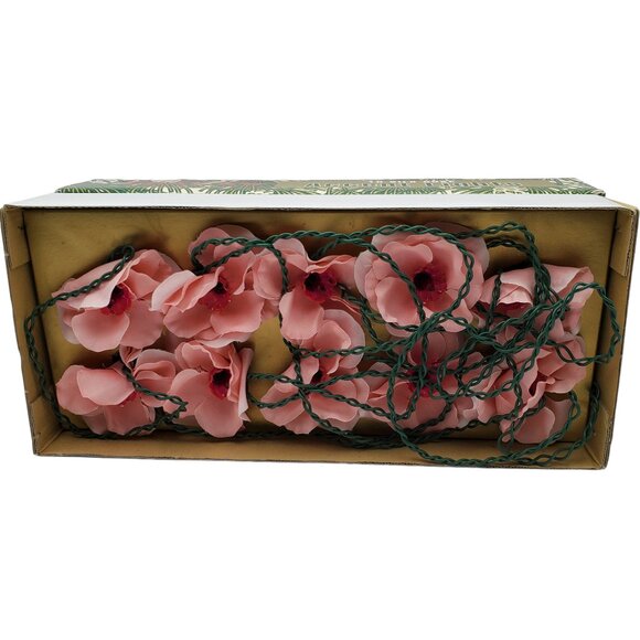 Vintage Franks Nursery & Crafts String Lights Silk Rose Flower Patio Porch Lanai - Picture 2 of 7